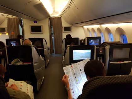 Japan Airlines 787 Business cabin