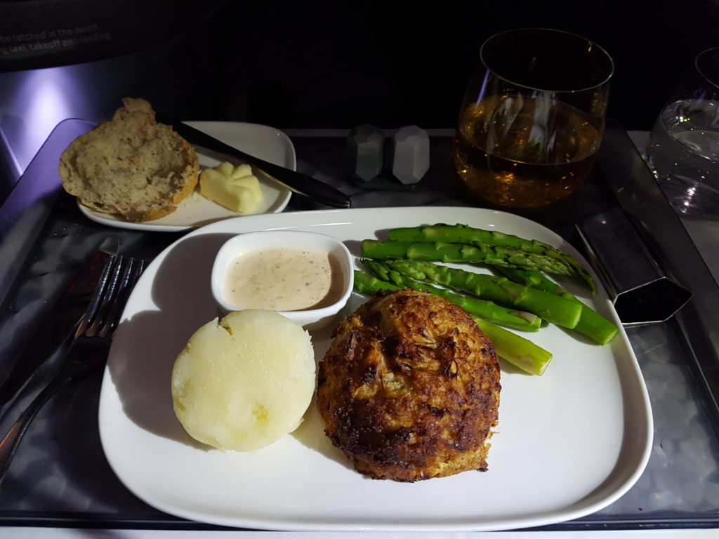Delta One Business Class Crabcake main