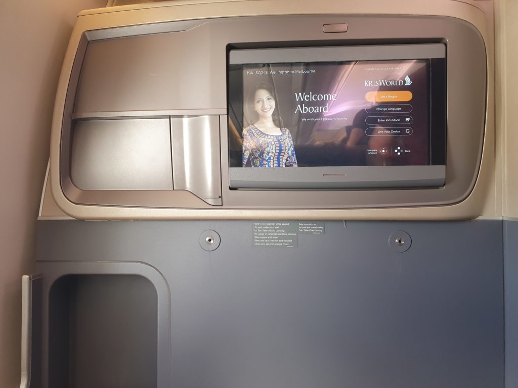 Singapore Airlines A350 Business Class IFE