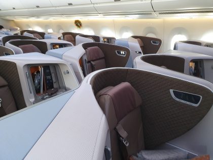 Singapore A350 Regional Business Class Cabin