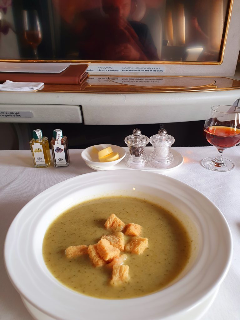 Emirates 777 First Class Soup