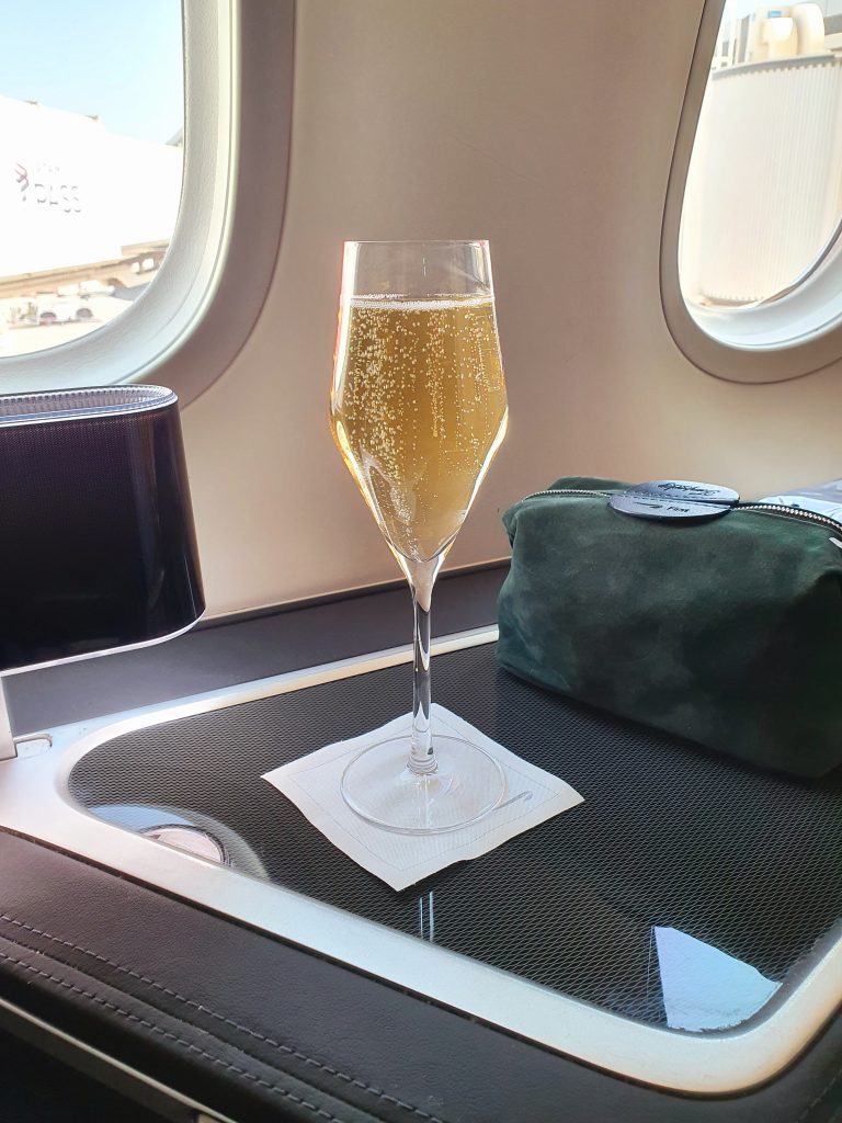 BA 787 First Class Welcome Champagne