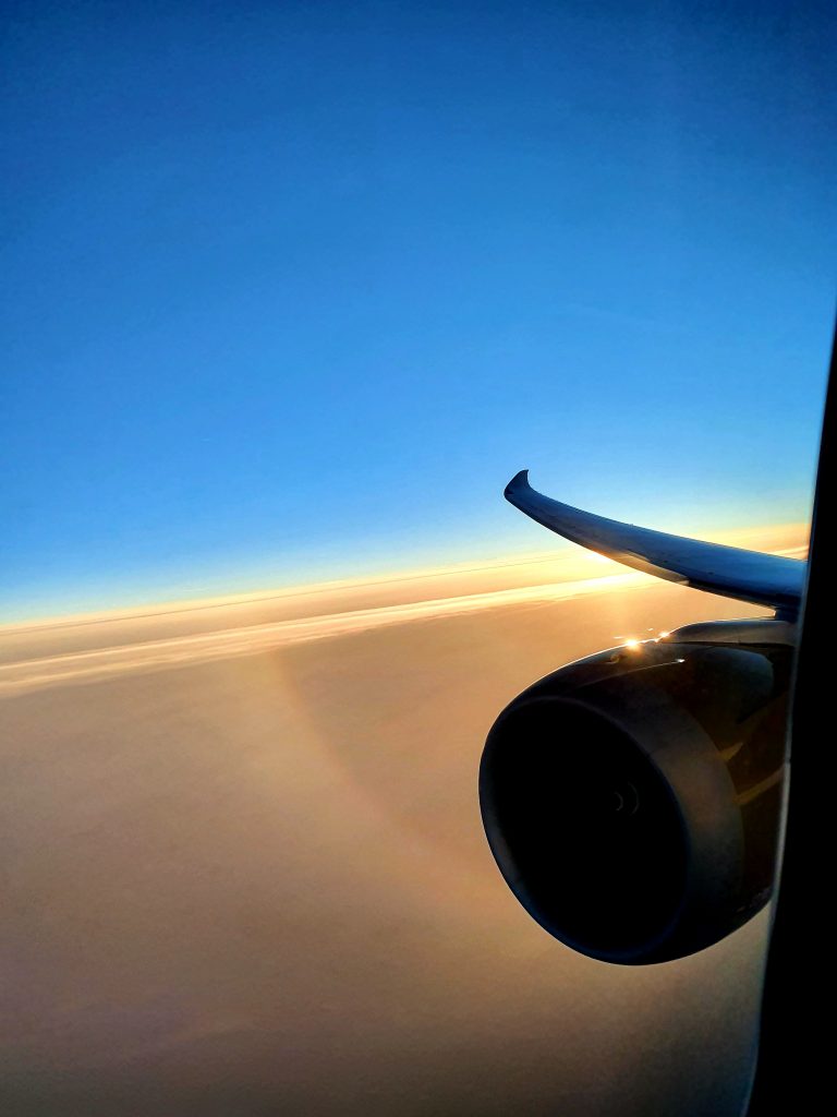 GulfAir FalconGold Sunrise Over the English Channel