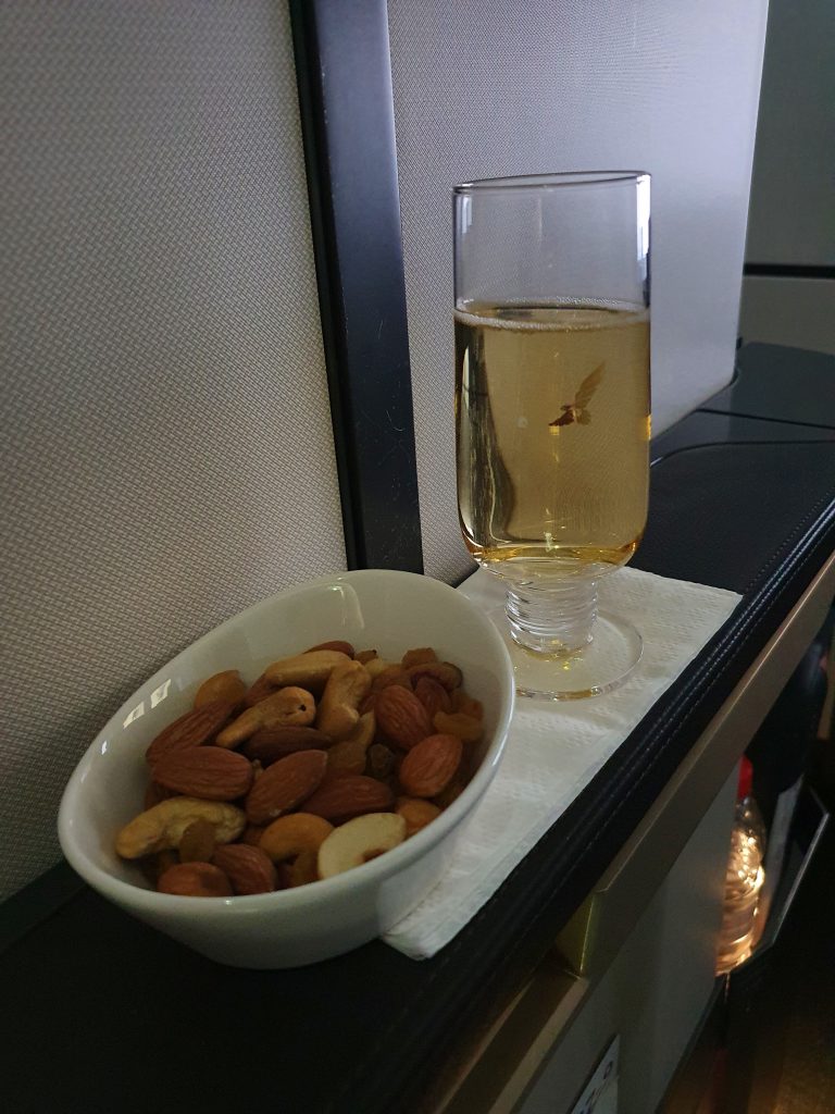 GulfAir FalconGold Take off Drink Warm nuts