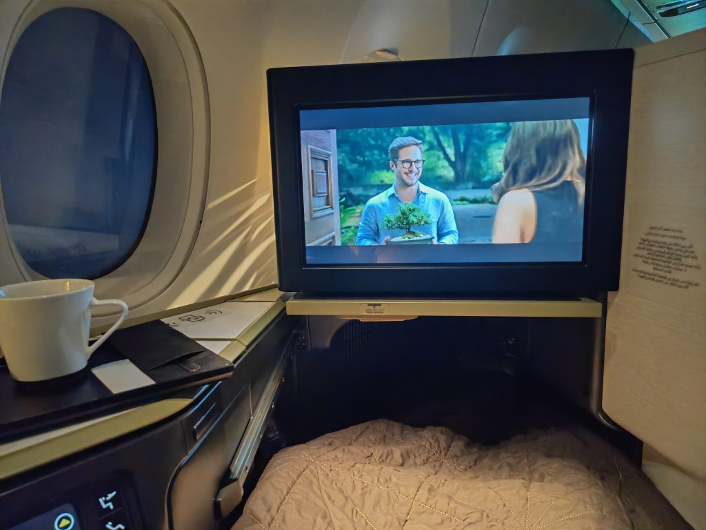 Etihad A350 Business Studio Chilling in Bed