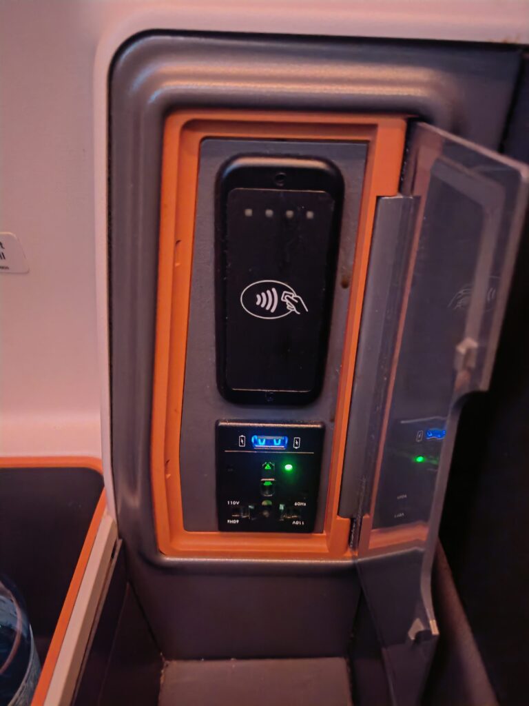 Singapore Airlines A380 Business Class Power Outlet