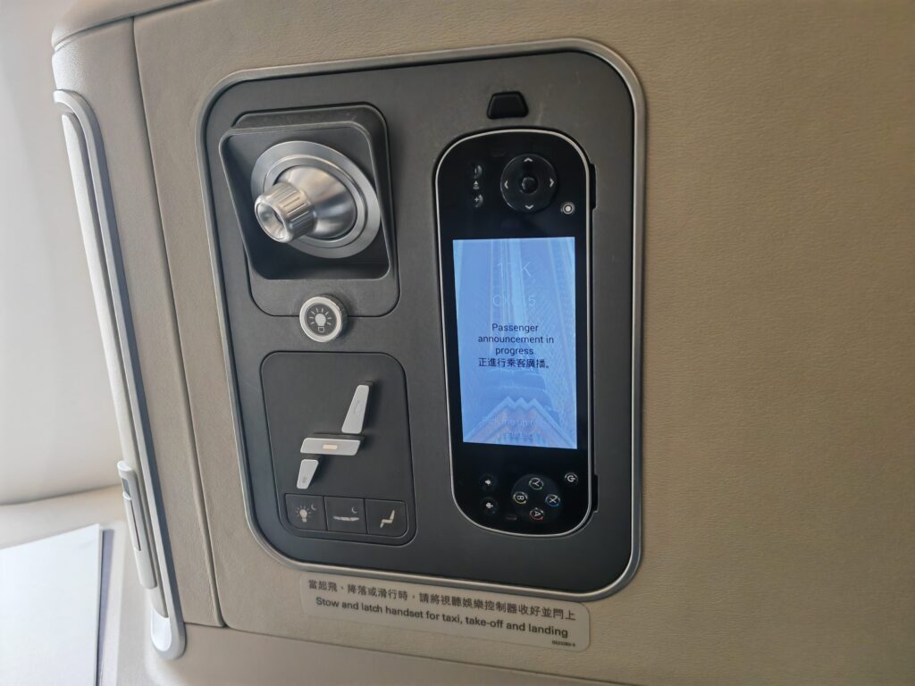 Cathay Pacific A350 Business Class Seat Controls Reading Light & IFE Controller