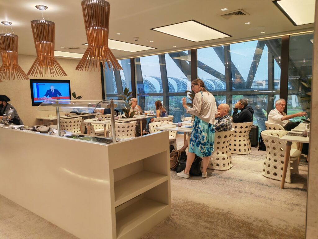 Qatar Premium Lounge BKK Buffet Seating Area