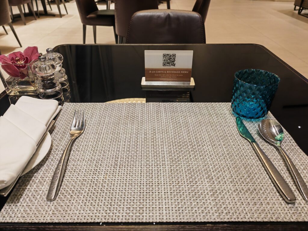 Al Safwa First Class Lounge Table Setting