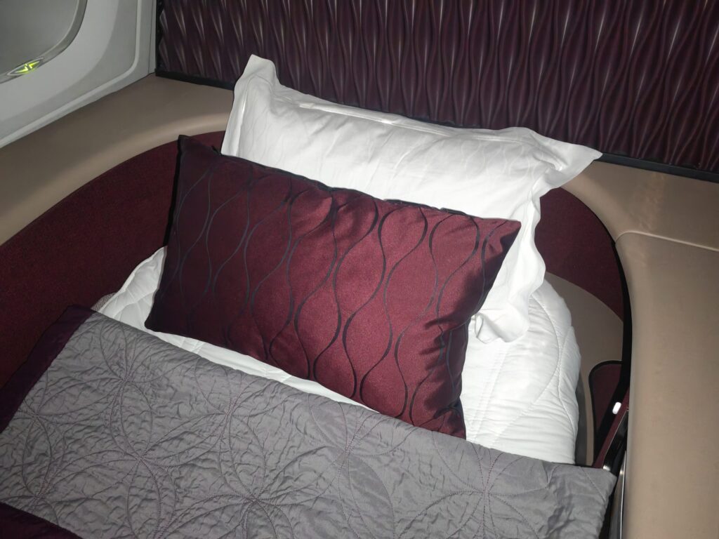 Qatar A380 First Class Bed Pillows