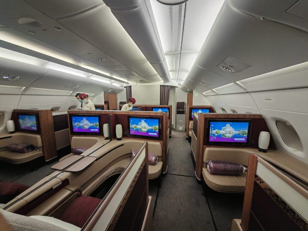 Qatar Airways First Class A380 Cabin Shot