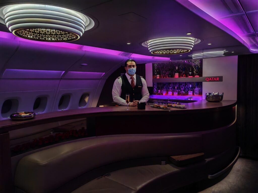 Qatar A380 First Class Massive Bar