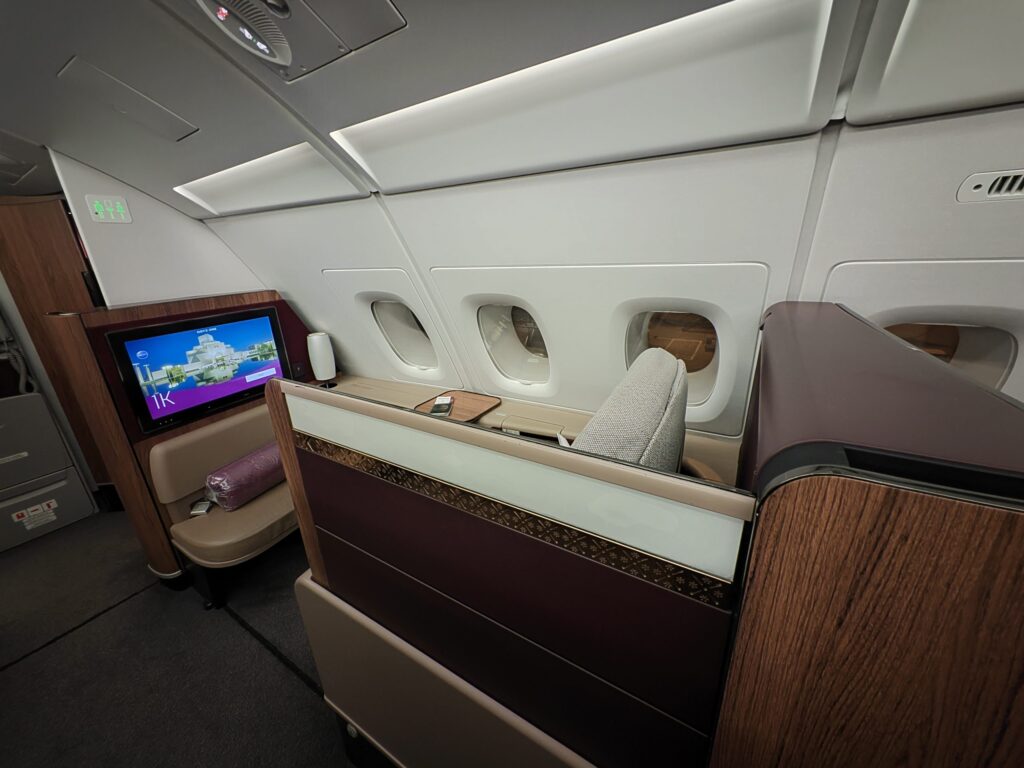 Qatar A380 First Class My Abode 1K to Doha