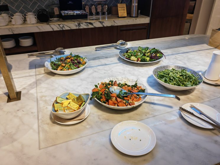 Qantas Lounge Buffet Salads Heathrow