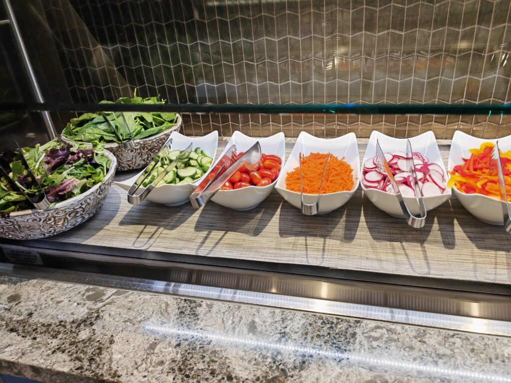 United Polaris Lounge Chicago Buffet Salads