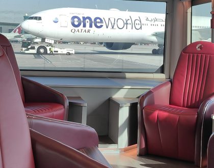 Qatar Airways 777 From First Class Bus