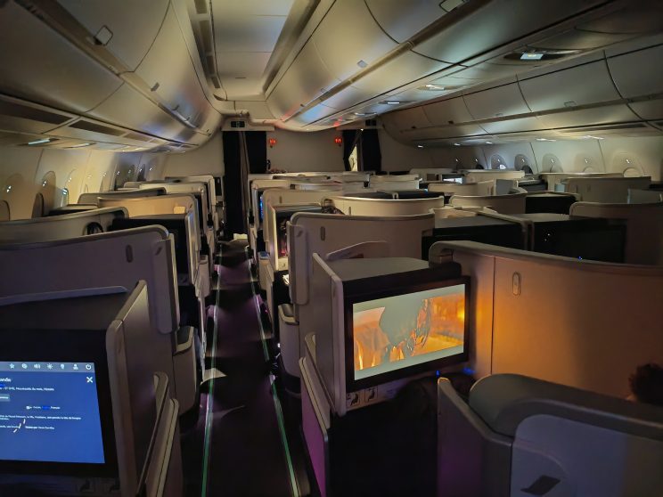 Air France A350 Business Class Dimmed Cabin
