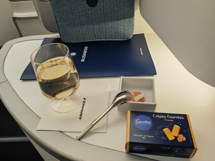 Air France A350 Business Class Post Departure Champagne & Amuse Bouche