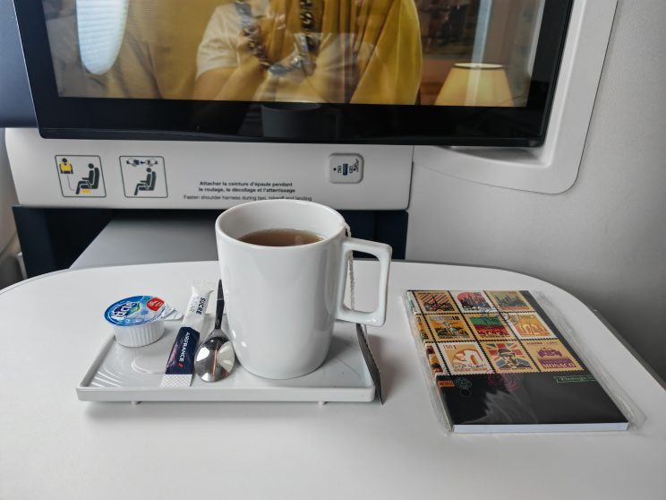 Air France A350 Business Class Pre landing Tea