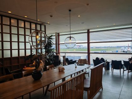 Cathay Business Lounge Heathrow Food Hall Table