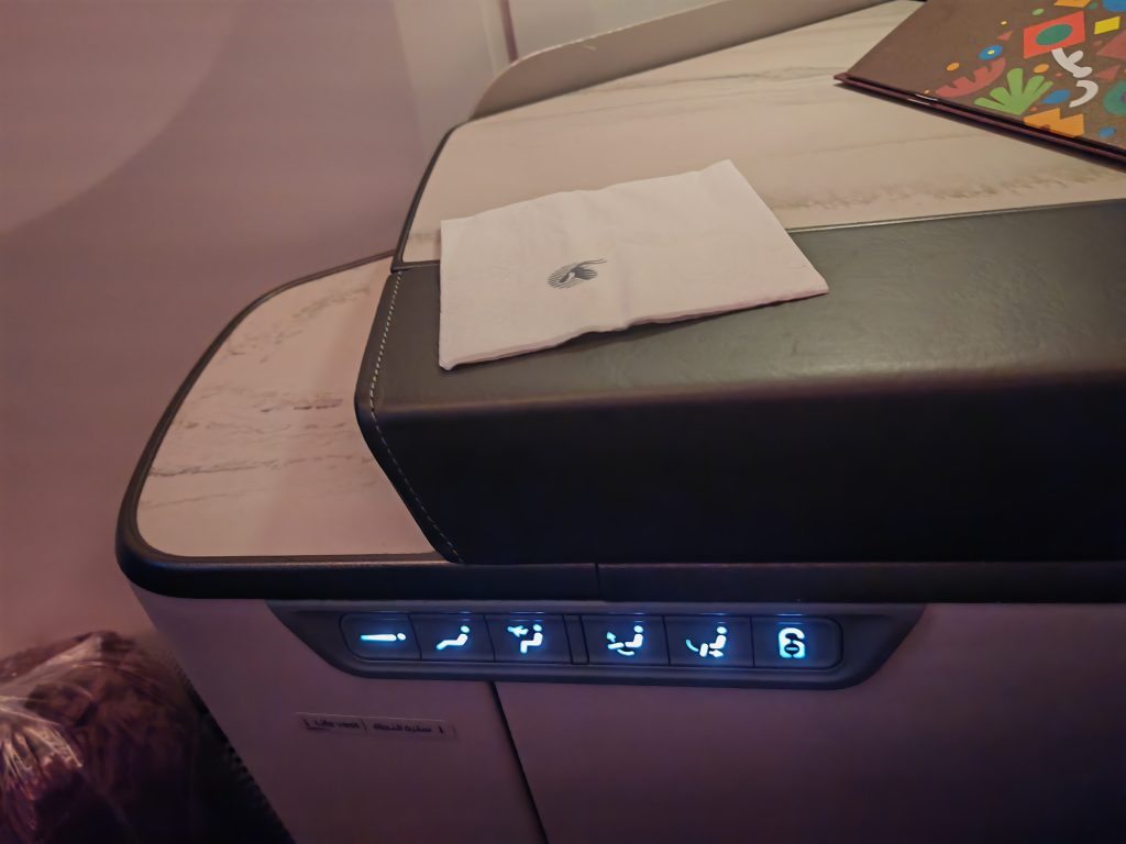 Qatar Airways 787 9 Business Class Side Console with Suite Controls