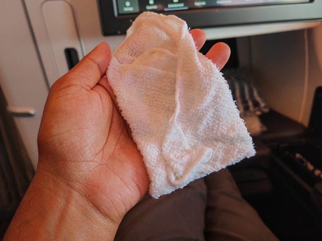 Finnair Business Class Hot Towel
