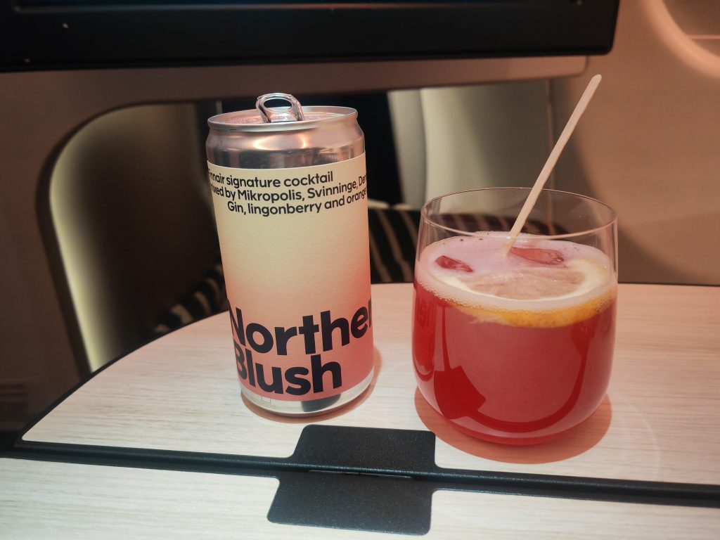 Finnair Business Class Mid flight Cocktails