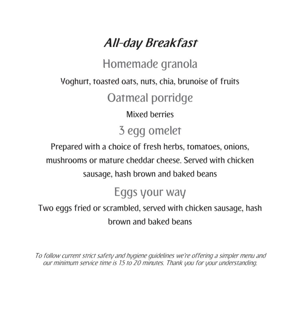 EK First Class Lounge Breakfast Menu 3
